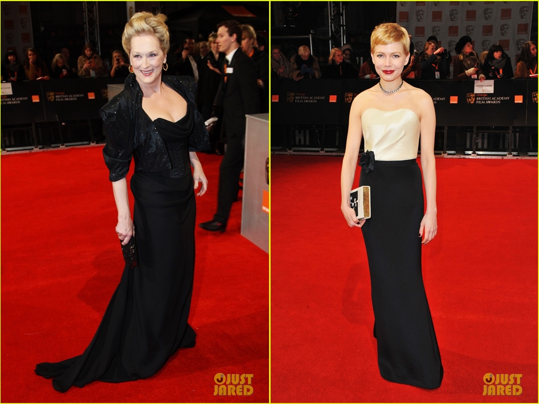 Looks do BAFTA 2012 - Meryl Streep, Michelle Williams