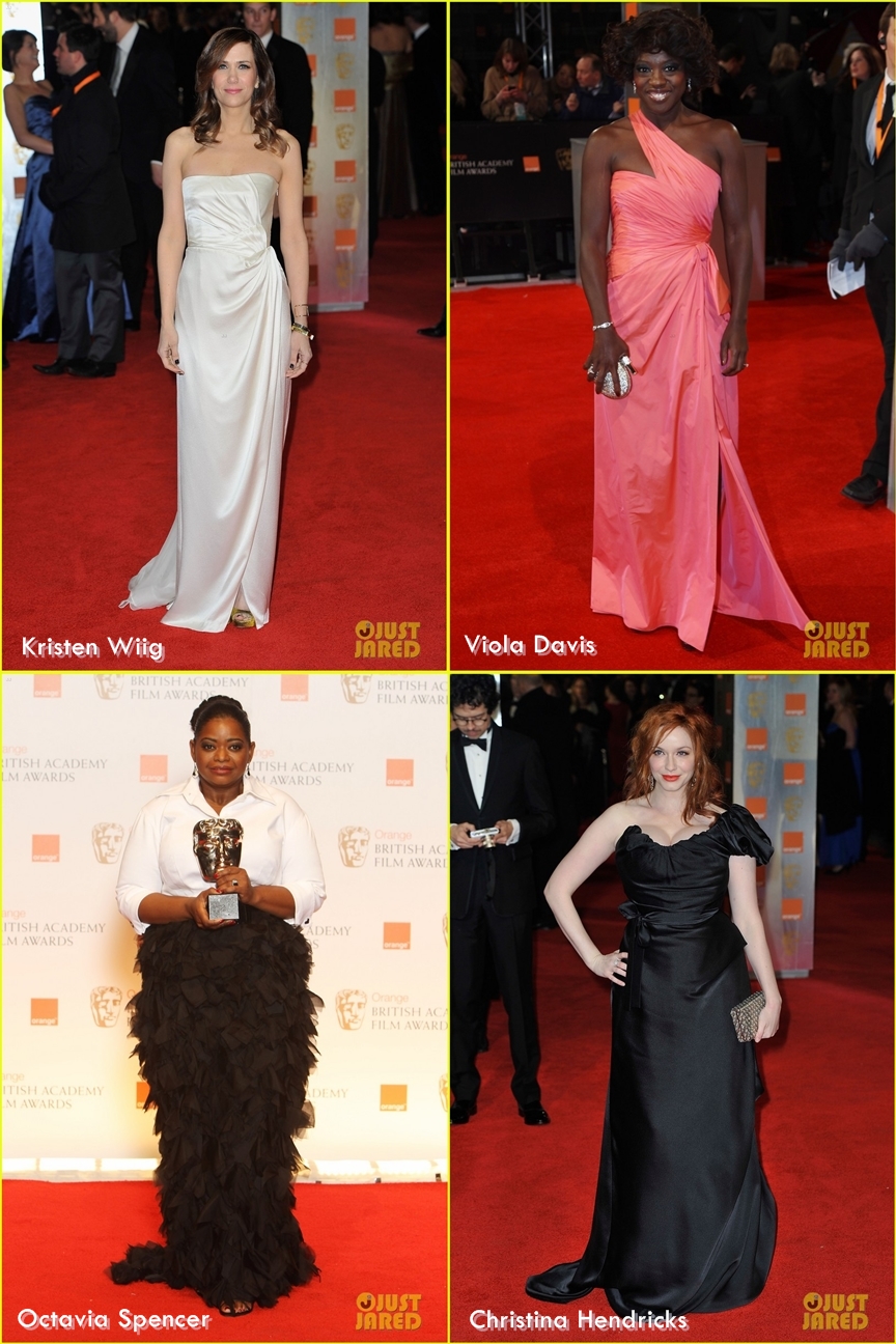 Looks do BAFTA 2012 - Kristen Wiig, Viola Davis, Octavia Spencer, Christina Hendricks
