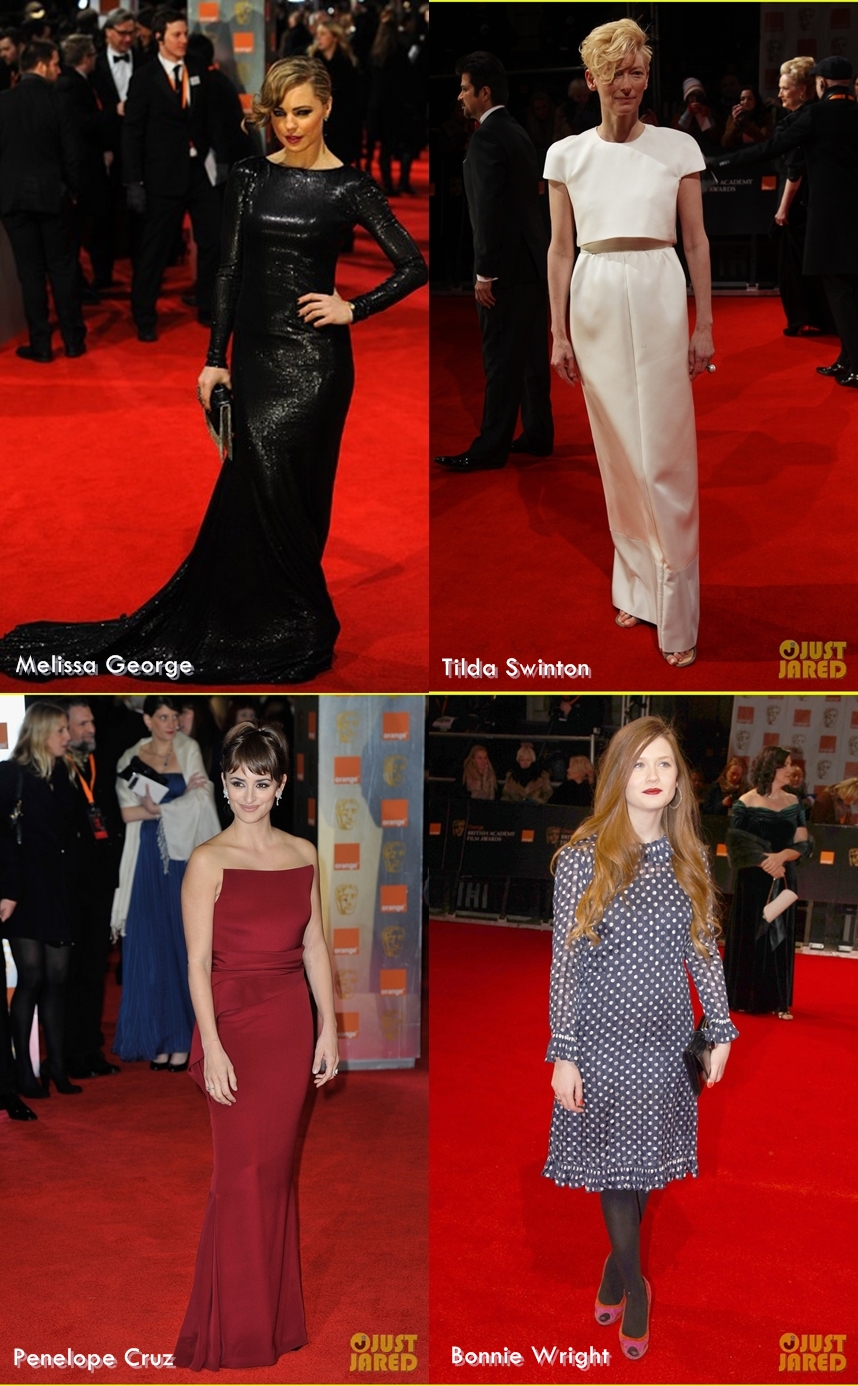 Looks do BAFTA 2012 - Melissa George, Tilda Swinton, Penelope Cruz, Bonnie Wright