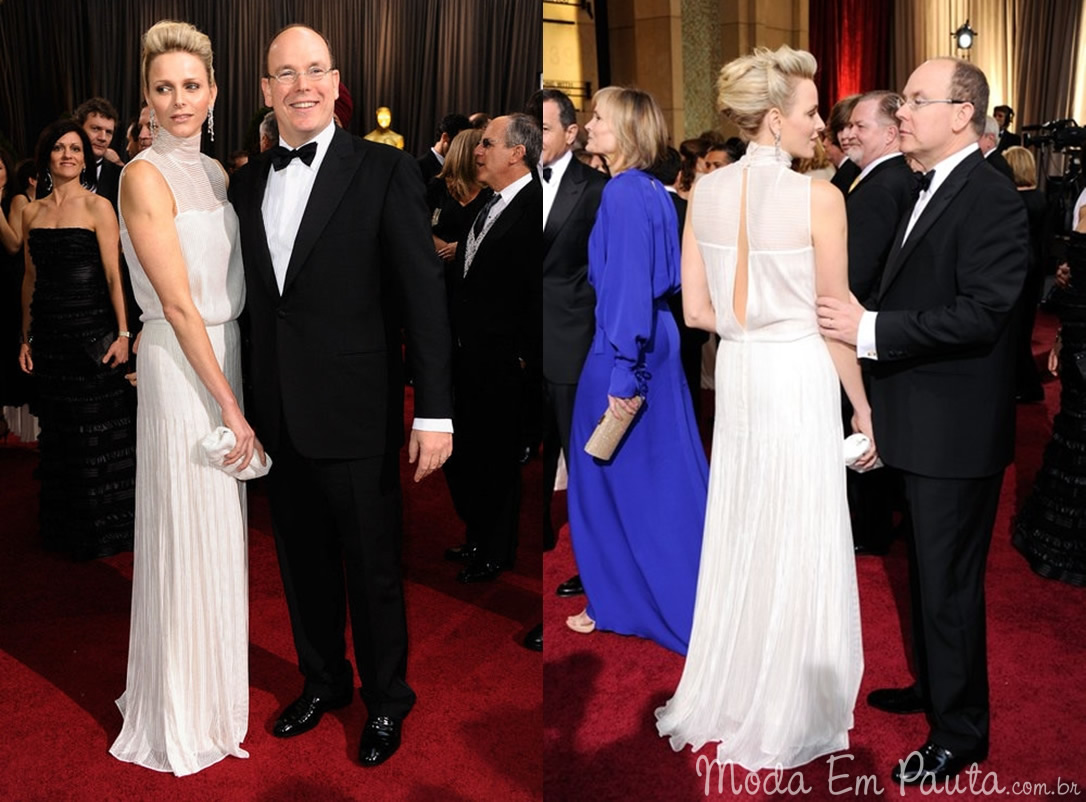 Príncipe Albert II e Princesa Charlene Wittstock looks Oscar 2012