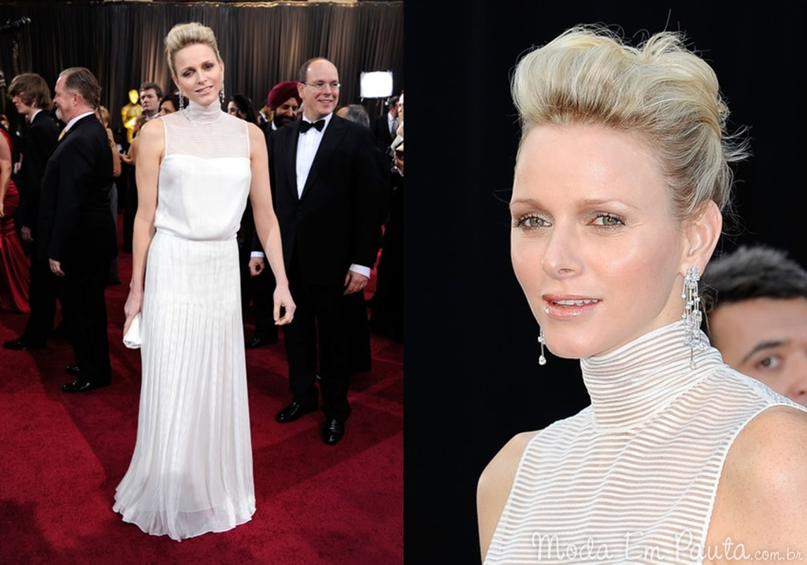 Príncipe Albert II e Princesa Charlene Wittstock looks Oscar 2012