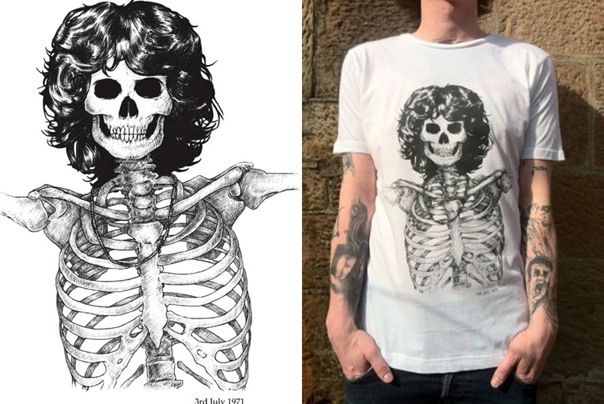 Camiseta Caveira Jim Morrison