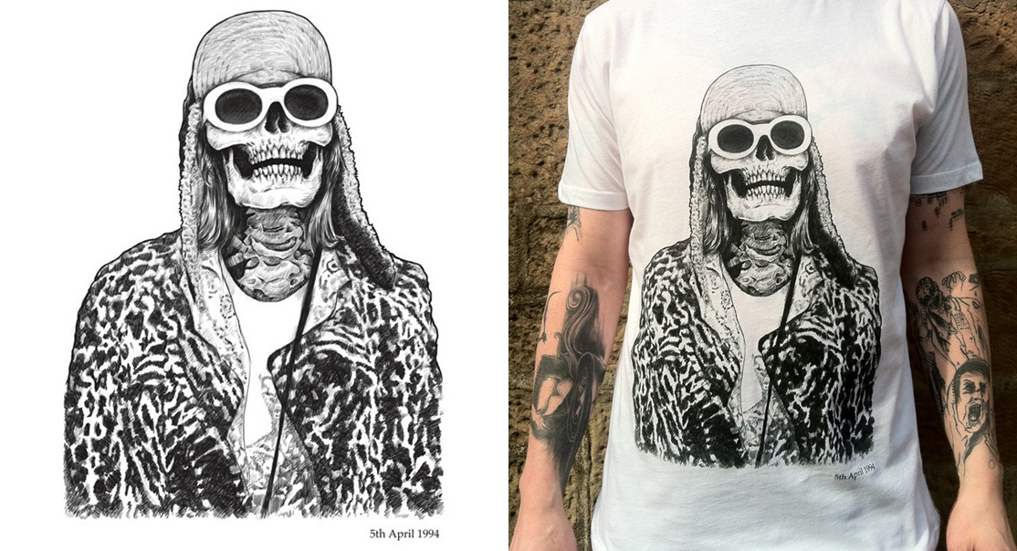 Camiseta Caveira Kurt Cobain